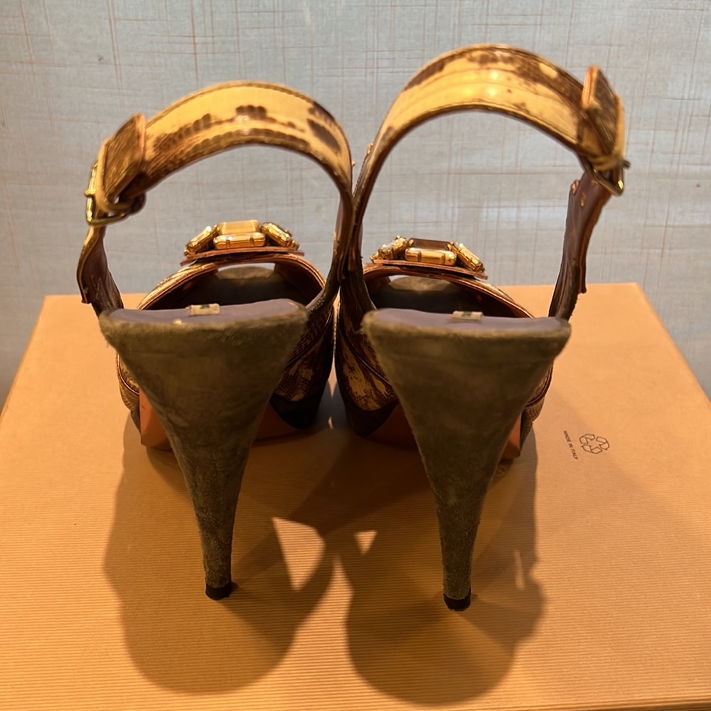 Miu Miu Rhinestone Suede Slingbacks - Picture 3 of 8